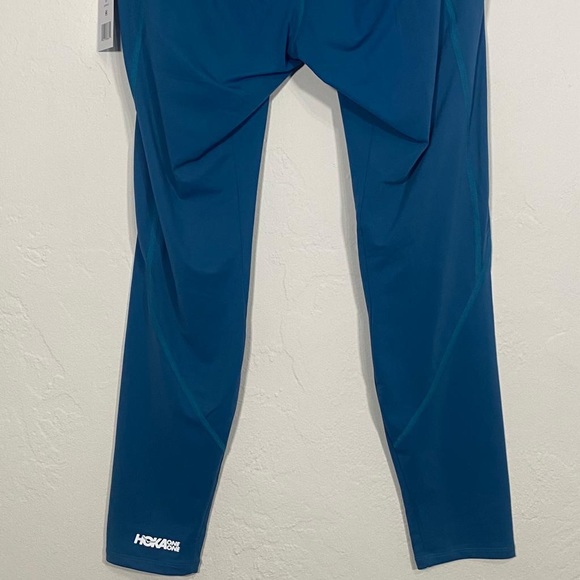 Hoka Teal Performance Crop Tights Leggings Large Side Pockets NWT - Picture 7 of 15